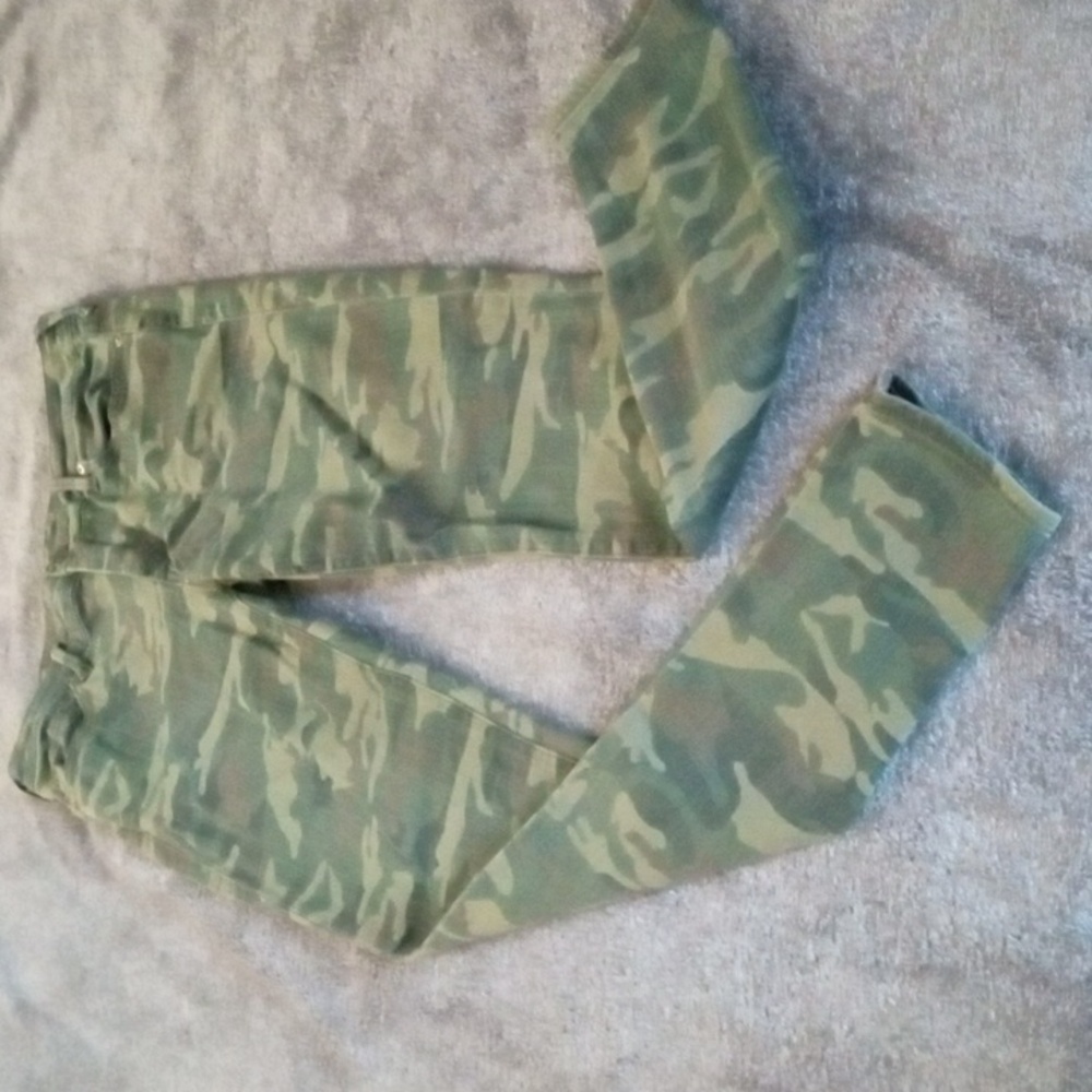 True Religion Green Camouflage Skinny Jeans
